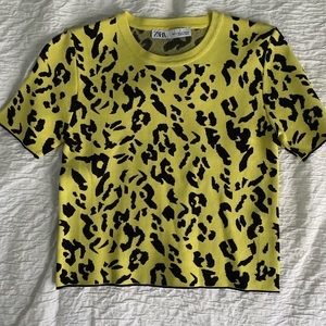 Zara Vibrant Animal Print Top